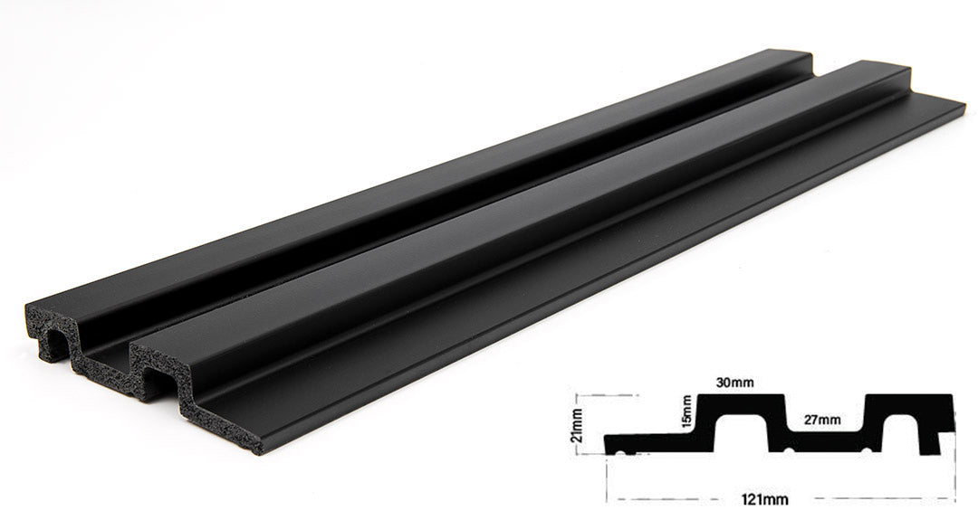 3D PS Wall Panel Residence 10 Black Με Πηχάκια 21x122x2900mm