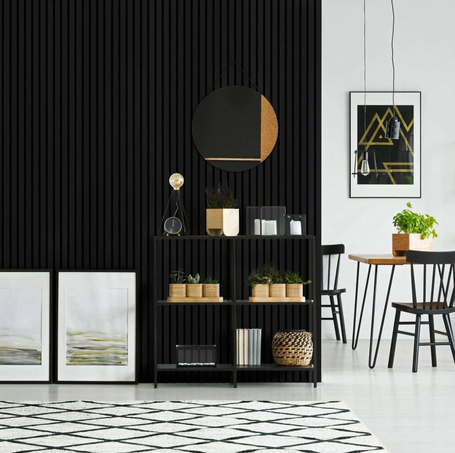 3D PS Wall Panel Residence 10 Black Με Πηχάκια 21x122x2900mm
