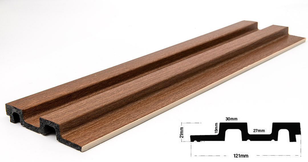 3D PS Wall Panel Residence 07 Classic Oak Με Πηχάκια 122x21x2900mm