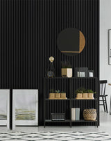3D Wall Panel MDF Beat ST 505090 Black Με Πηχάκια 2750mm x 119mm x 16mm