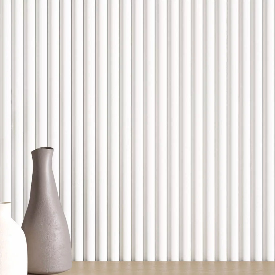 3D Wall Panel MDF Wave ST 802040 White Με Πηχάκια 2750mm x 119mm x 16mm