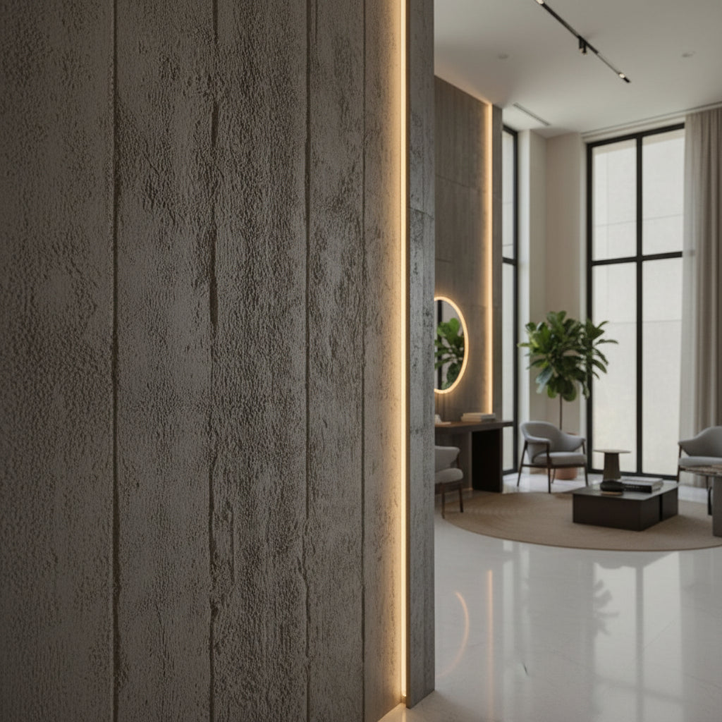 Panel Εύκαμπτης Πέτρας 117050  CONCRETE BOARD 600mm x 1200mm MEDIUM GREY