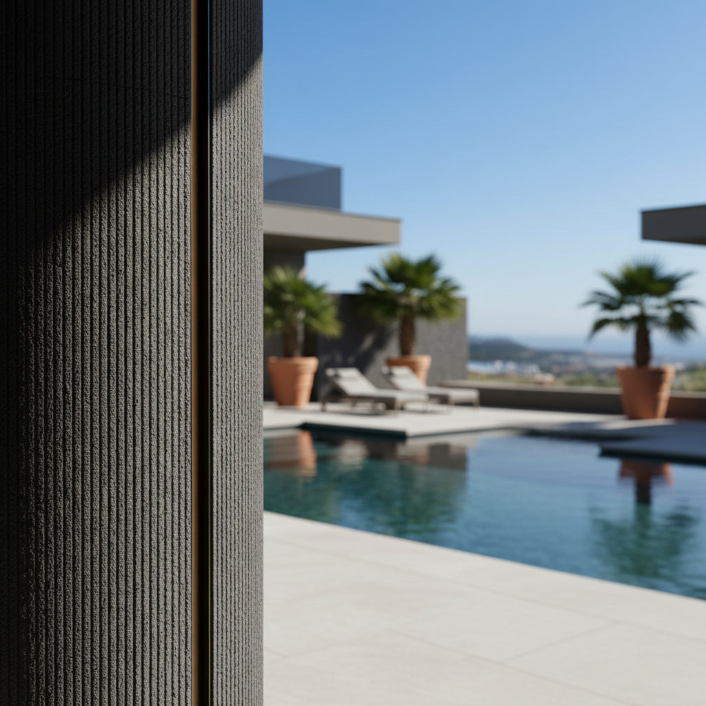 Panel Εύκαμπτης Πέτρας 119070  LINE STONE BOARD 600mm x 1200mm DARK GREY