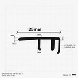 Προφίλ Παρκέ - Laminate Στοπ 25mm x 2750mm Ασημί