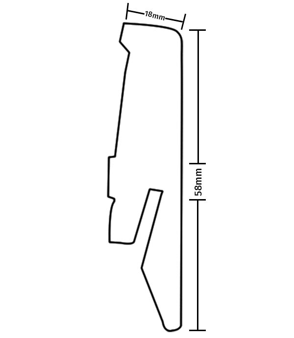 Περβάζι (Σοβατεπί) Laminate 5542 910615542 18x58x2600mm