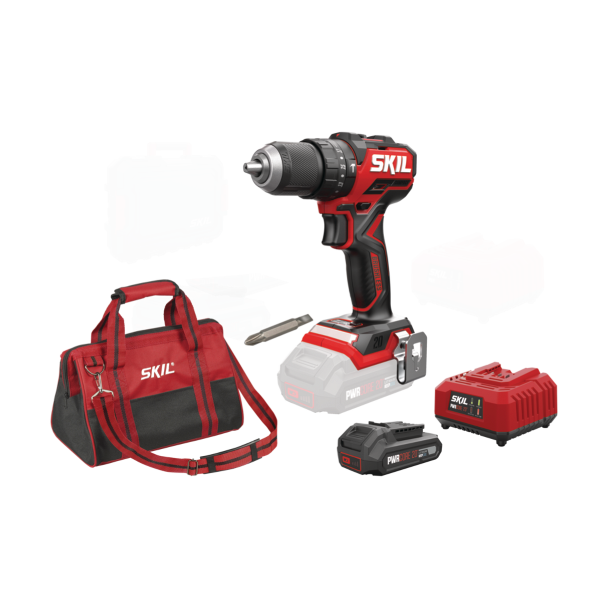 Skil 3075 CA 20V Max Brushless Κρουστικό Δραπανοκατσάβιδο Μπαταρίας 18V Li-Ion & & 3110 AA Μπαταρία 2.5Ah Φορτιστής Τσάντα