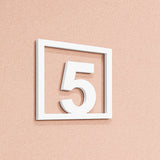 Αριθμός Με Πλαίσιο Αρίθμησης Οδών - Δωματίων Ξενοδοχείων 100mm Λευκός