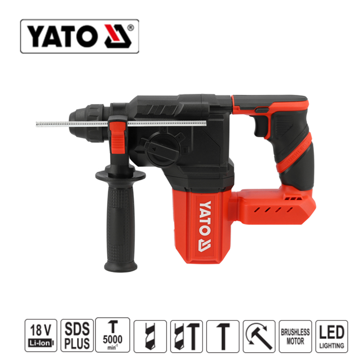 Yato YT-827723 SDS Plus Brushless Πνευματικό Πιστολέτο Μπαταρίας 18V Li-Ion 2.5J 2.0kg SOLO