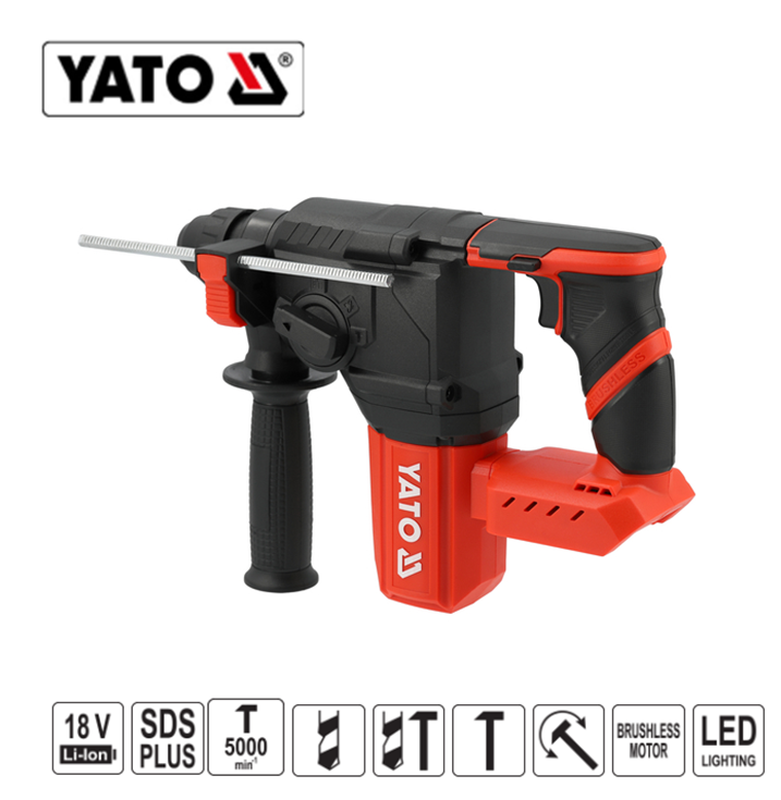 Yato YT-827723 SDS Plus Brushless Πνευματικό Πιστολέτο Μπαταρίας 18V Li-Ion 2.5J 2.0kg SOLO