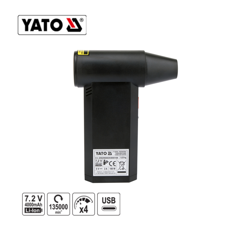 Yato YT-82938 Φυσητήρας (Blower) Μπαταρίας Επαναφορτιζόμενος Μini Turbo