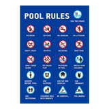Πινακίδα Σήμανσης Πρόσβασης Αλουμίνιο "ΚΑΝΟΝΕΣ ΠΙΣΙΝΑΣ - POOL RULES" Ι