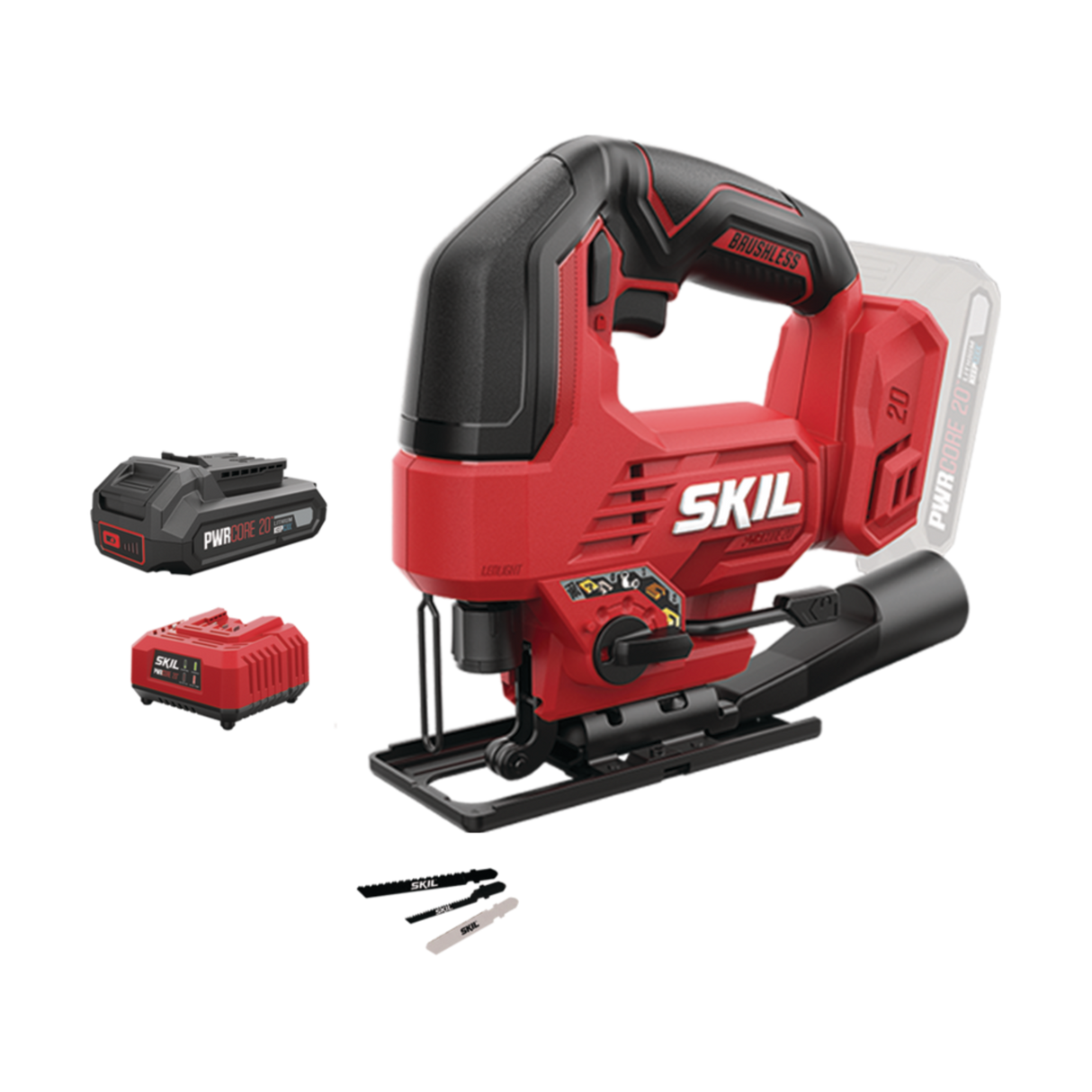 Skil 3421 CA 20V Brushless Σέγα Μπαταρίας 20V Li-Ion Με Σετ 3116 ΑΑ Μπαταρία 2.0Ah - Φορτιστή