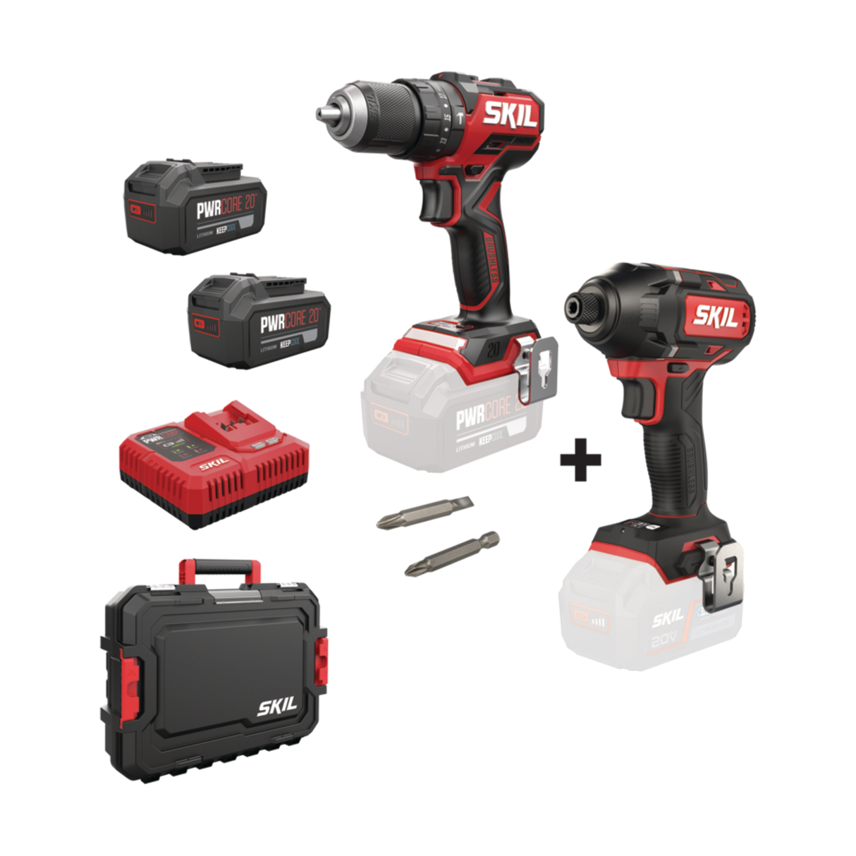 Skil 3075 CA - 3231 CA 20V Max ΣΕΤ Brushless Κρουστικό Δραπανοκατσάβιδο - Παλμικό Κατσαβίδι 20V Li-Ion 2 Μπατ.4.0Ah - Ταχυφορτιστής - Βαλίτσα