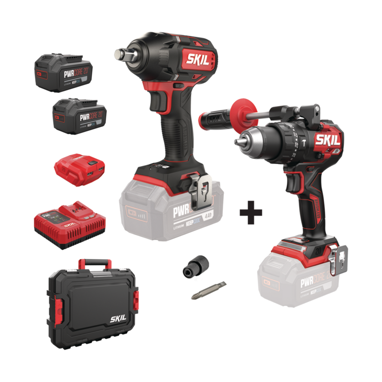 Skil 3085 HB - 3281 CA 20V Max ΣΕΤ Brushless Κρουστικό Δραπανοκατσάβιδο - Μπουλονόκλειδο 20V Li-Ion 2 Μπαταρίες 4.0Ah Ταχυφορτιστής Βαλίτσα
