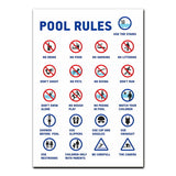 Πινακίδα Σήμανσης Πρόσβασης Αλουμίνιο "ΚΑΝΟΝΕΣ ΠΙΣΙΝΑΣ - POOL RULES" ΙI