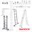 GeHOCK 9351580 Πολυμορφική Σκάλα Αλουμινίου 4 x 5 Σκαλιών Με Τραβέρσα