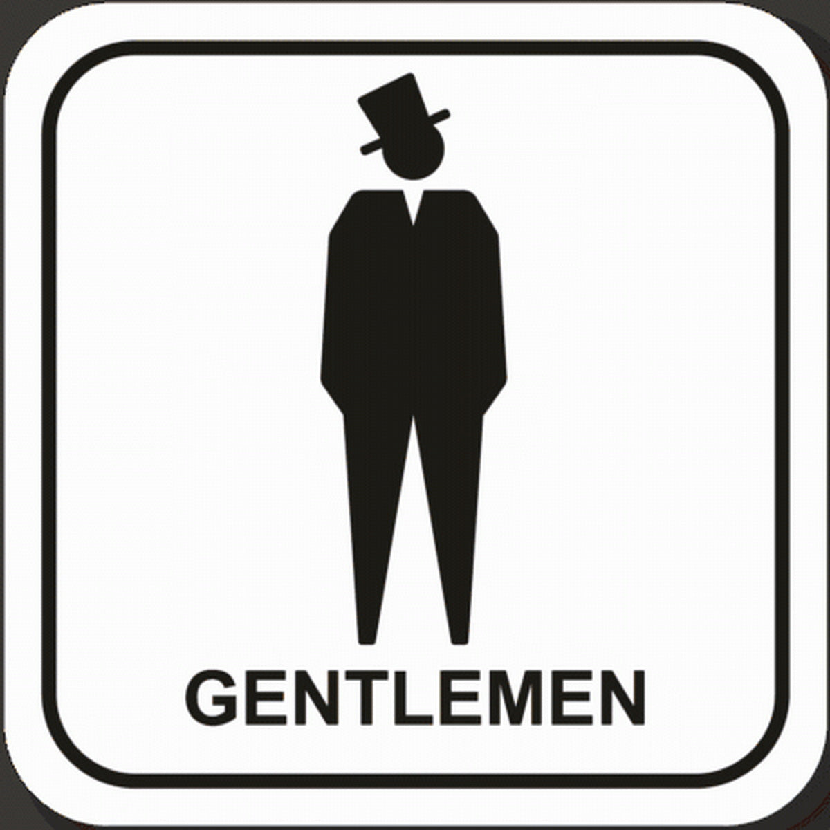Πινακίδα Σήμανσης WC Aκρυλικό Plexiglass “WC GENTLEMEN” 110mm x 110mm