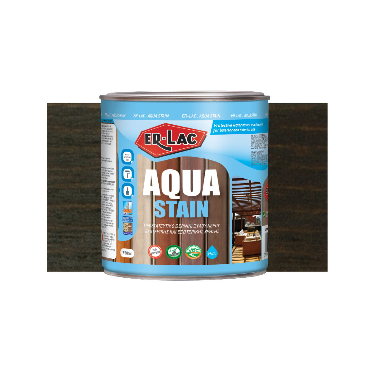 Erlac Aqua Stain Άοσμο Υδατοδιαλυτό Βερνίκι Εμποτισμού Ξύλου Ματ 2018 Βέγκε