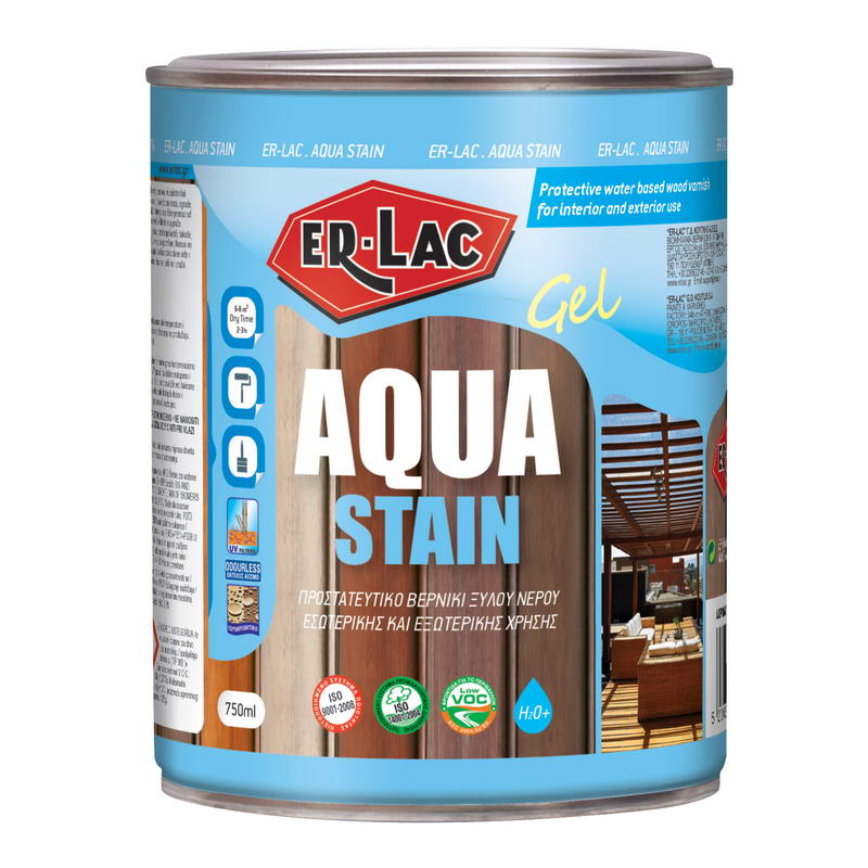 Erlac Aqua Stain Gel Άοσμο Βερνίκι Εμποτισμού Ξύλου Νερού 2001 Δρυς