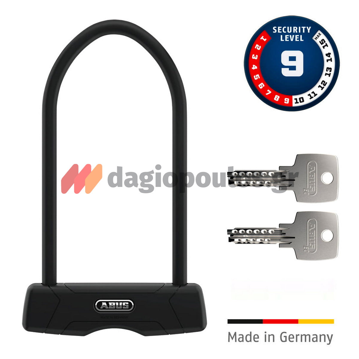 Abus GRANIT™ 460 U-Lock Κλειδαριά Πέταλο Μοτοσυκλετών Ποδηλάτων 230mm