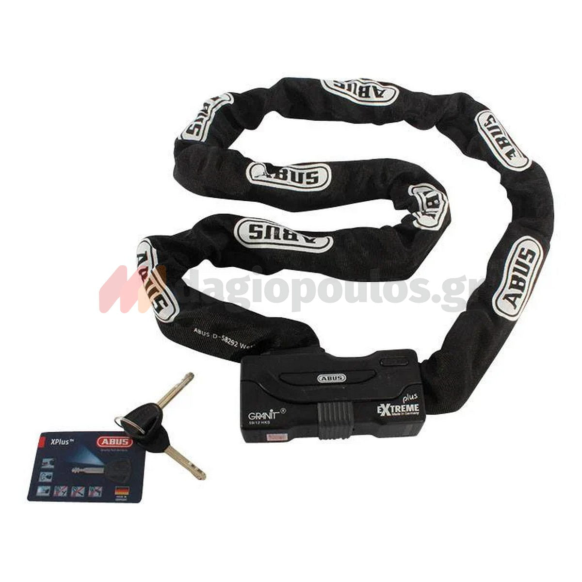 Abus 59/12HKS140 GRANIT™ Extreme XPlus™ Κλειδαριά Μοτοσυκλέτας - Ποδηλάτου Αλυσίδας Με Κλειδί 140cm