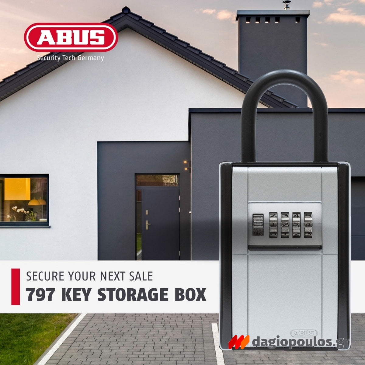 Abus 797 KeyGarage Κλειδοθήκη Ασφαλείας Επιτοίχεια Με Συνδυασμό Κρεμαστή