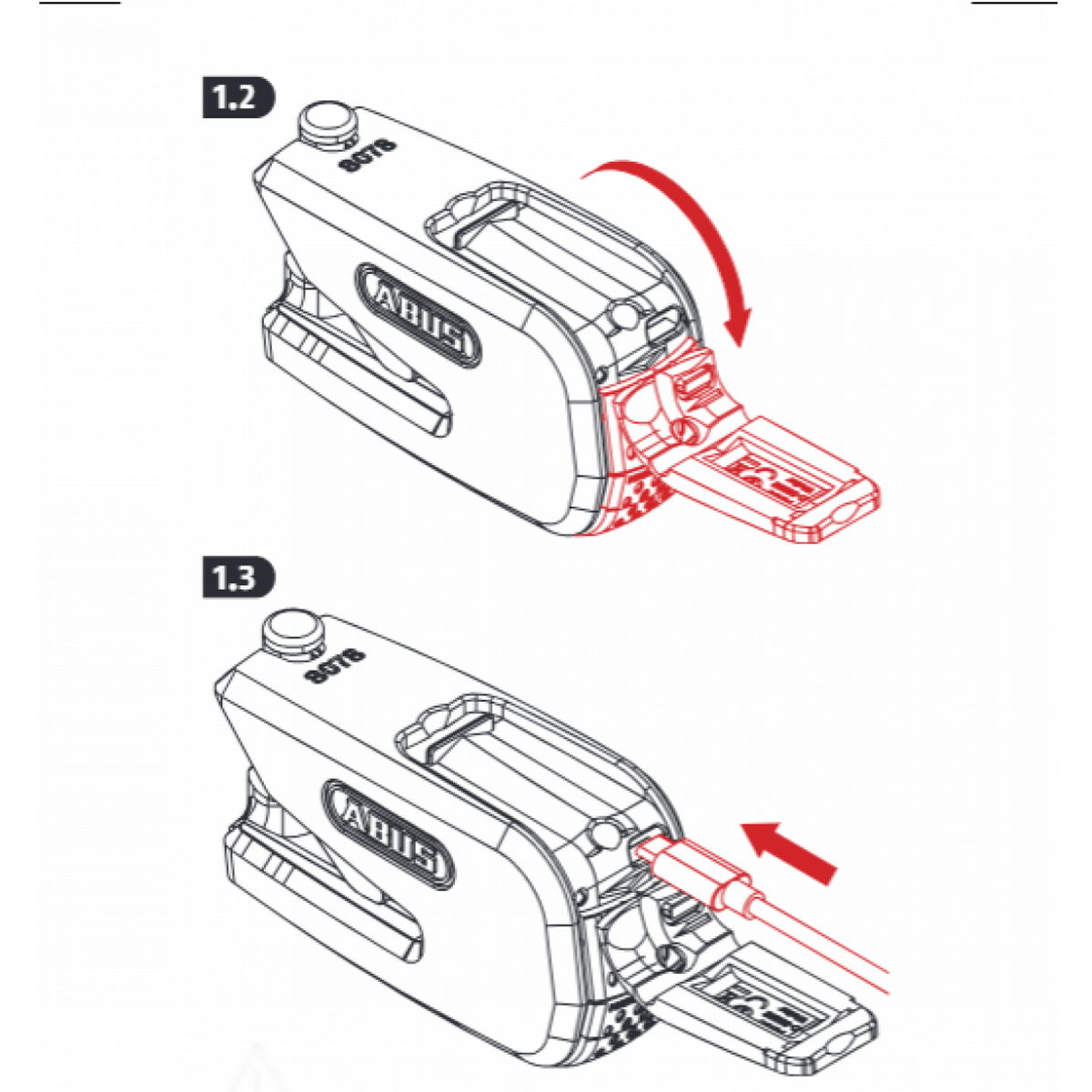 Abus 8078 Granit™ Detecto One 2.0 Κλειδαριά Μοτοσυκλέτας Δισκόφρενου Με Συναγερμό