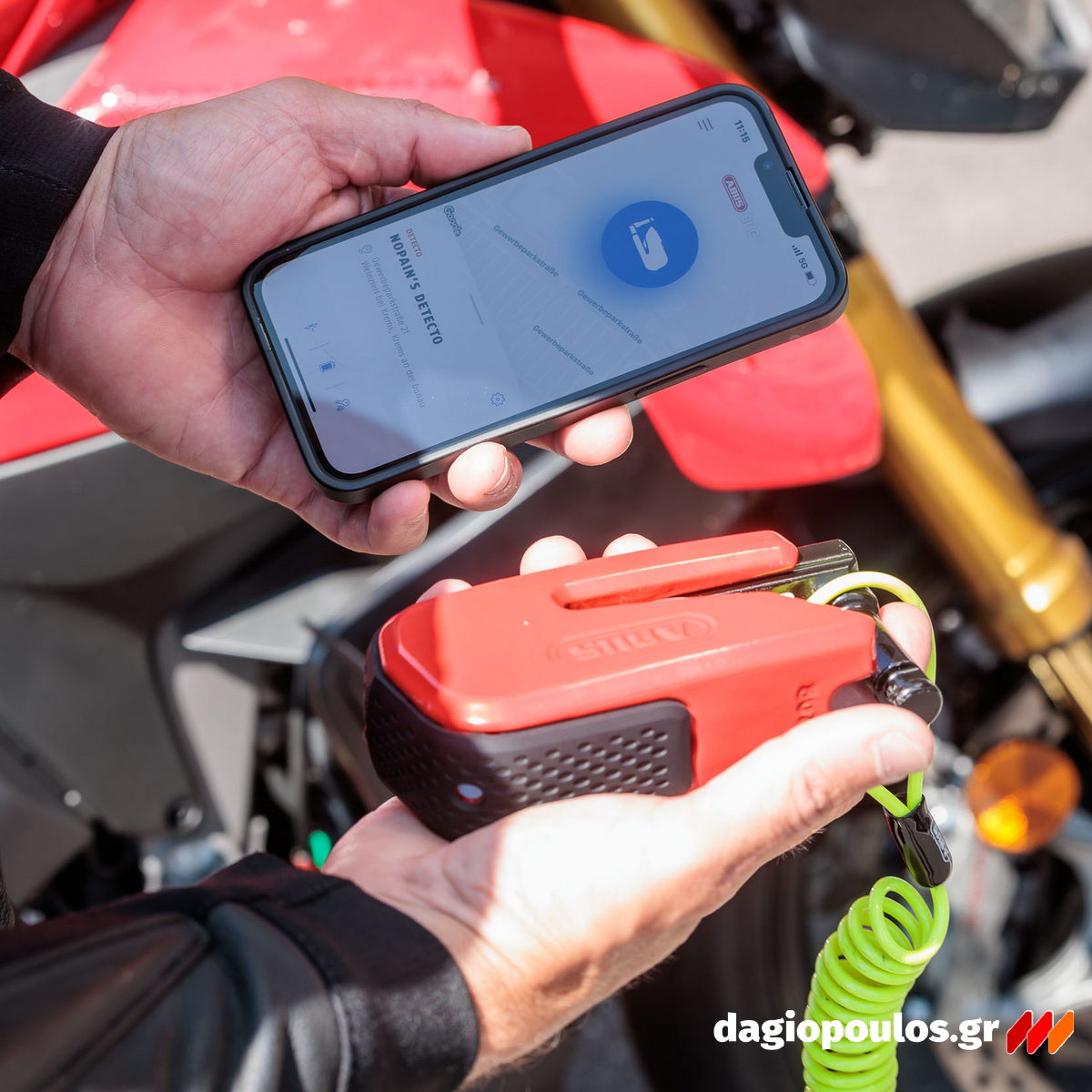 Abus 8078 Granit™ Detecto One 2.0 Κλειδαριά Μοτοσυκλέτας Δισκόφρενου Με Συναγερμό