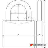 Abus 80Ti/40 HB63 Titalium Λουκέτο Υψηλής Ασφαλείας 63mm ΜΑΚΡΥΛΑΙΜΟ