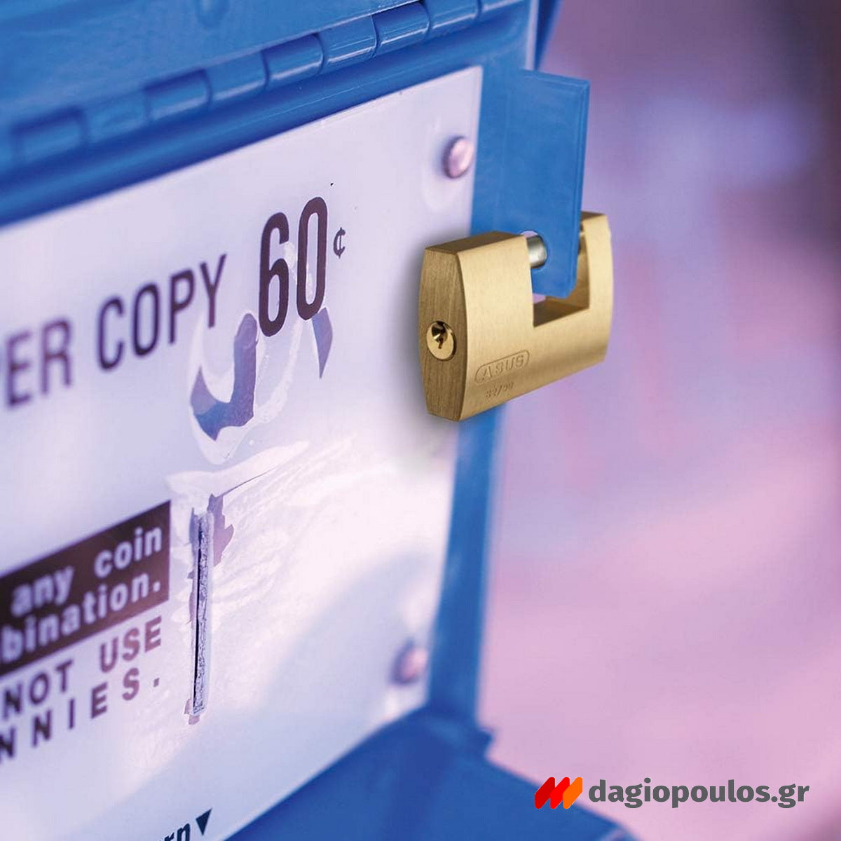 Abus 82/70 Monoblock Λουκέτο Πείρου (Τάκος) Ορειχάλκινος Με Ατσάλινο Πείρο 70mm