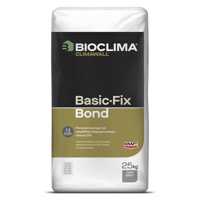 Bioclima Climawall Basic-Fix Bond Ρητινούχα Κόλλα Συγκόλλησης Θερμομονωτικών Πλακών Γκρι 25kgr