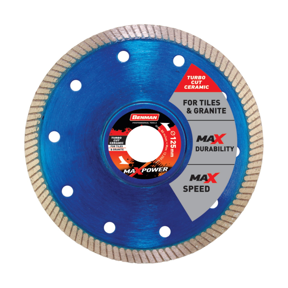 Benman 74494 Turbo Cut Ceramic Δίσκος Διαμαντέ (Διαμαντόδισκος) Κοπής Πλακιδίων, Πορσελάνης, Γρανίτη 115mm