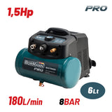 BORMANN Pro BAT5100 Αεροσυμπιεστής (Κομπρεσέρ) Μονομπλόκ 1.5Hp 6Ltr