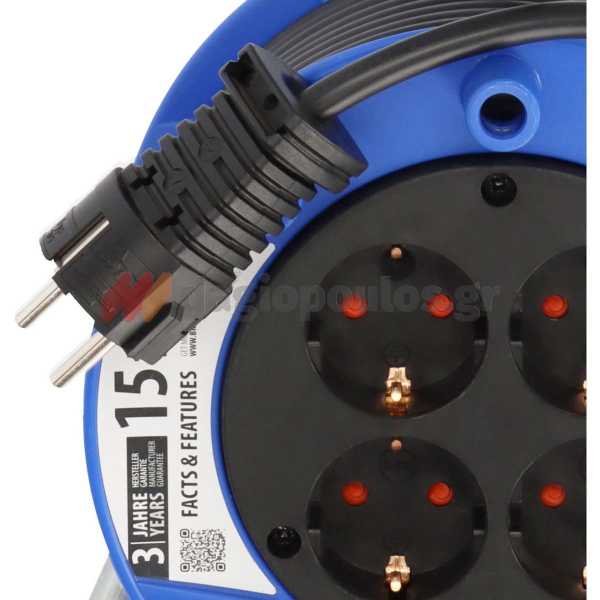 Brennenstuhl Garant Kompakt 1079180004 IP20 Μπαλαντέζα Ρεύματος Σε Καρούλι Με Καλώδιο H05VV-F 3G1,5 x 15mtr