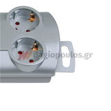 Brennenstuhl Primera-Line 1153390120 Πολύμπριζο Με 2 Διακόπτες 10 Θέσεων Ασημί