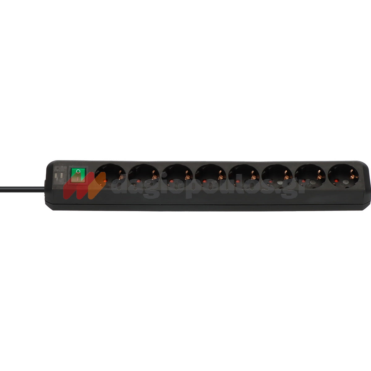 Brennenstuhl EcoLine 1159300018 Πολύπριζο Με Διακόπτη 8 Θέσεων Μαύρο