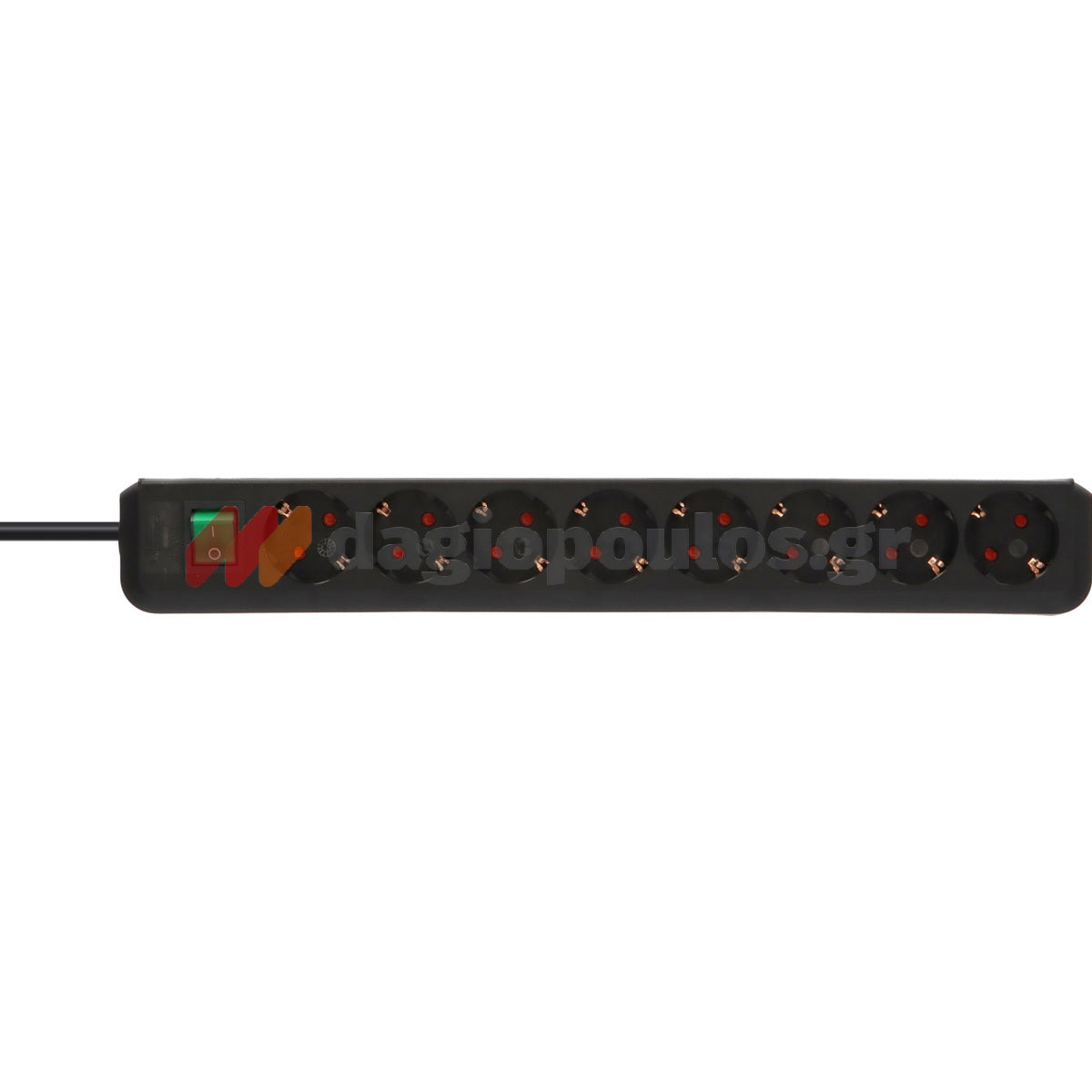 Brennenstuhl EcoLine 1159300018 Πολύπριζο Με Διακόπτη 8 Θέσεων Μαύρο