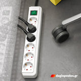 Brennenstuhl Eco-Line Πολύπριζο 8 Θέσεων Με Διακόπτη Λευκό