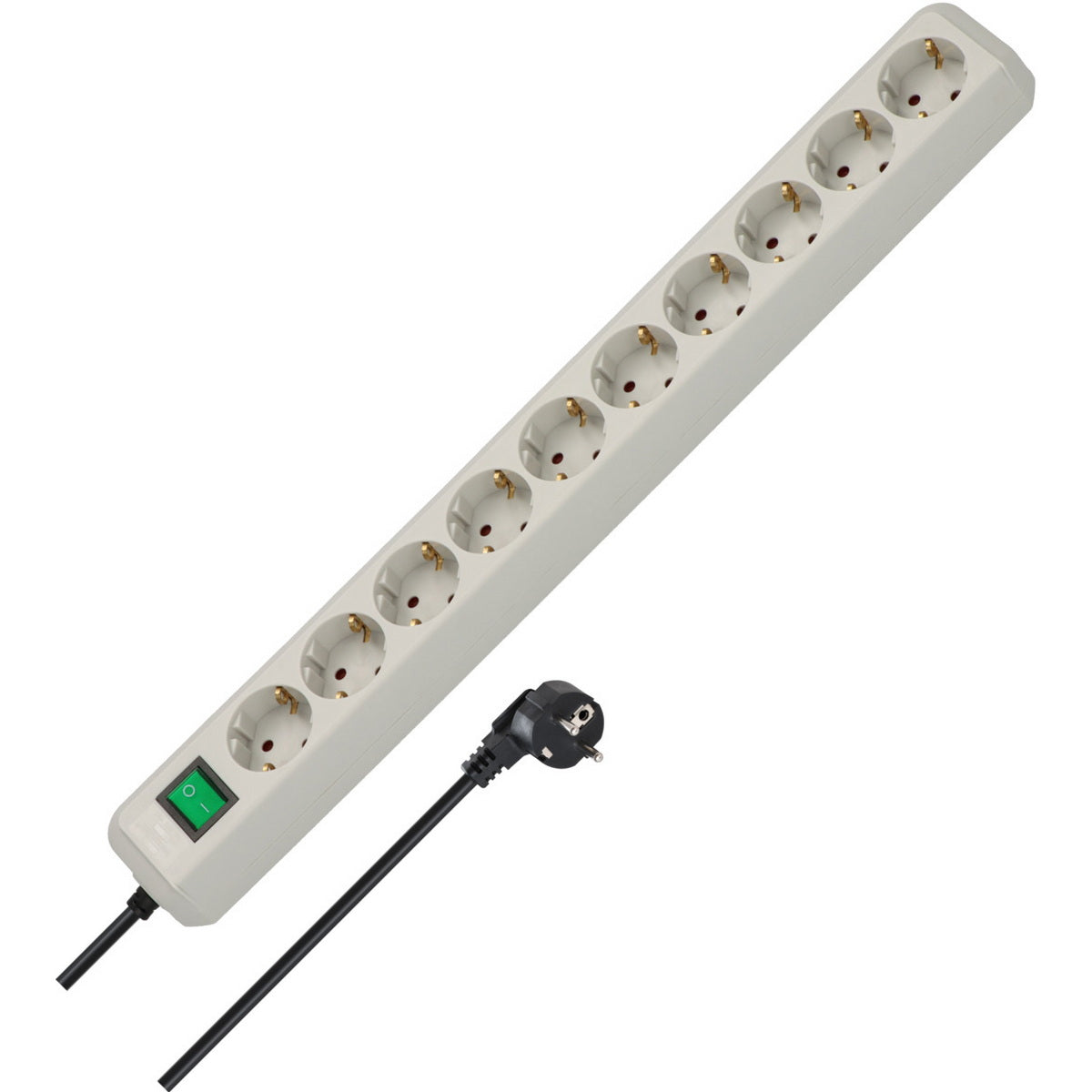 Brennenstuhl Eco-Line Πολύπριζο 10 Θέσεων Με Διακόπτη Γκρι Ανοικτό