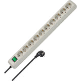 Brennenstuhl Eco-Line Πολύπριζο 10 Θέσεων Με Διακόπτη Γκρι Ανοικτό