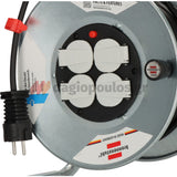 Brennenstuhl Garant S 4 E 1195056 IP20 Μπαλαντέζα Ρεύματος Σε Μεταλλικό Καρούλι Με Καλώδιο H05VV-F 3G1,5 x 25mtr