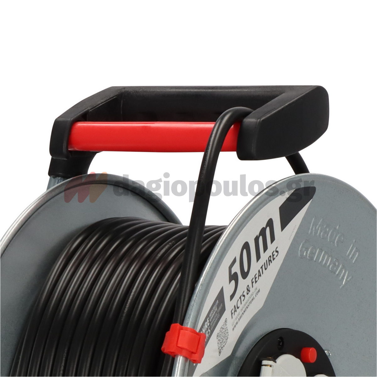 Brennenstuhl Garant S 4 E 1195066 IP20 Μπαλαντέζα Ρεύματος Σε Μεταλλικό Καρούλι Με Καλώδιο H05VV-F 3G1,5 x 50mtr