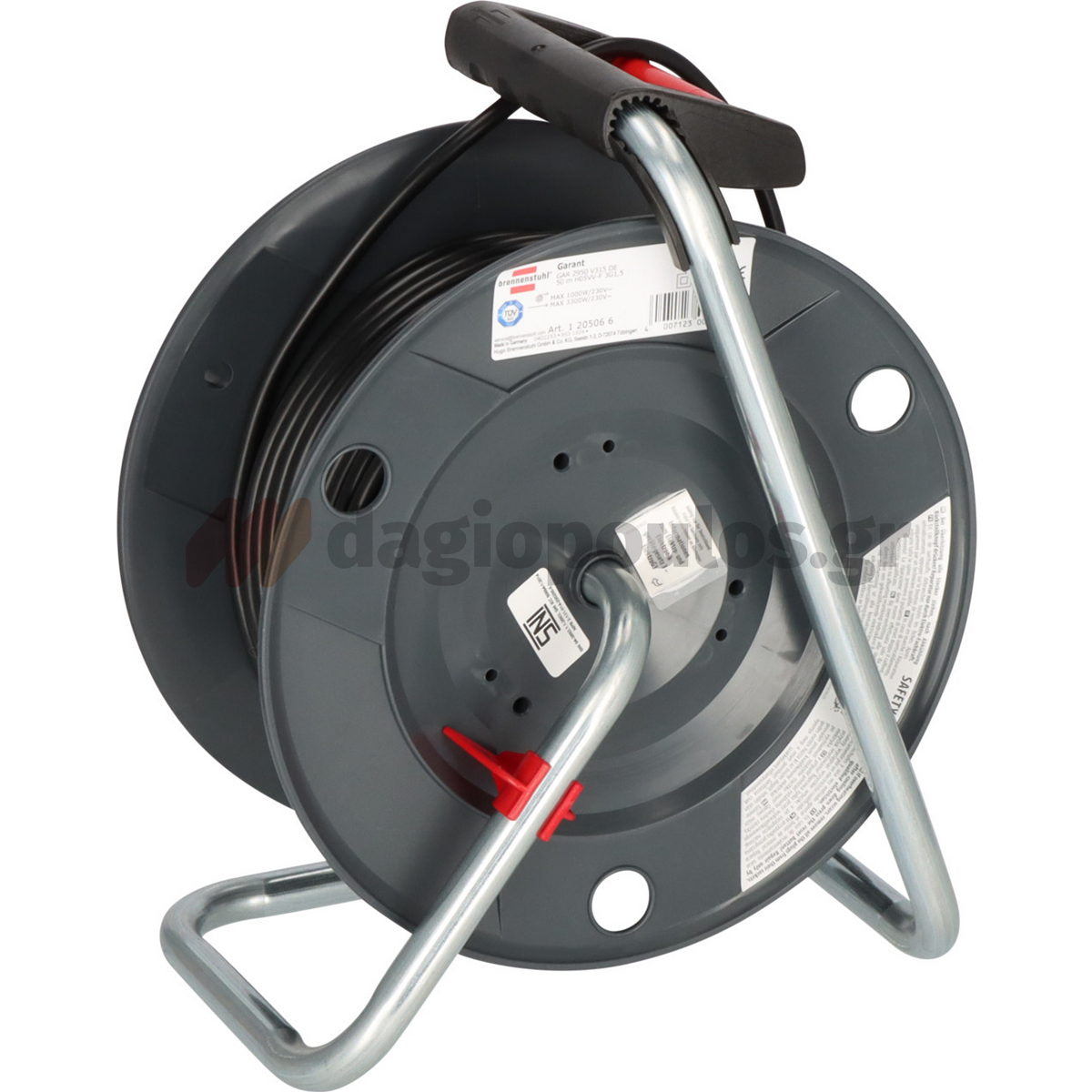 Brennenstuhl Garant E 1205066 IP20 Μπαλαντέζα Ρεύματος Σε Καρούλι Με Καλώδιο H05VV-F 3G1,5 x 50mtr