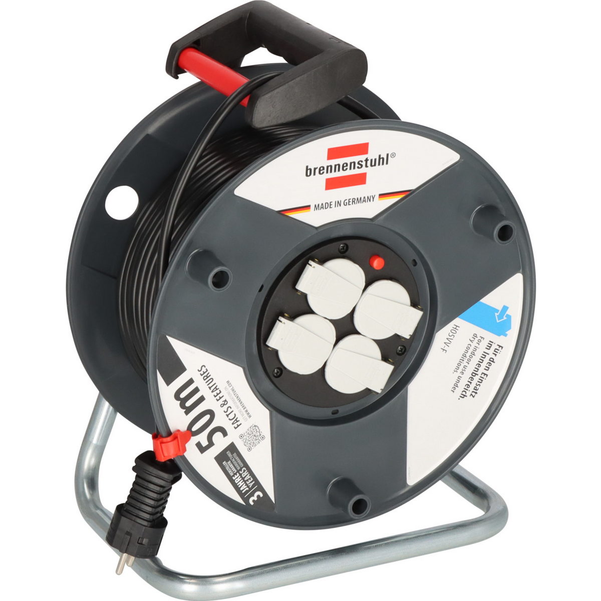 Brennenstuhl Garant E 1205066 IP20 Μπαλαντέζα Ρεύματος Σε Καρούλι Με Καλώδιο H05VV-F 3G1,5 x 50mtr