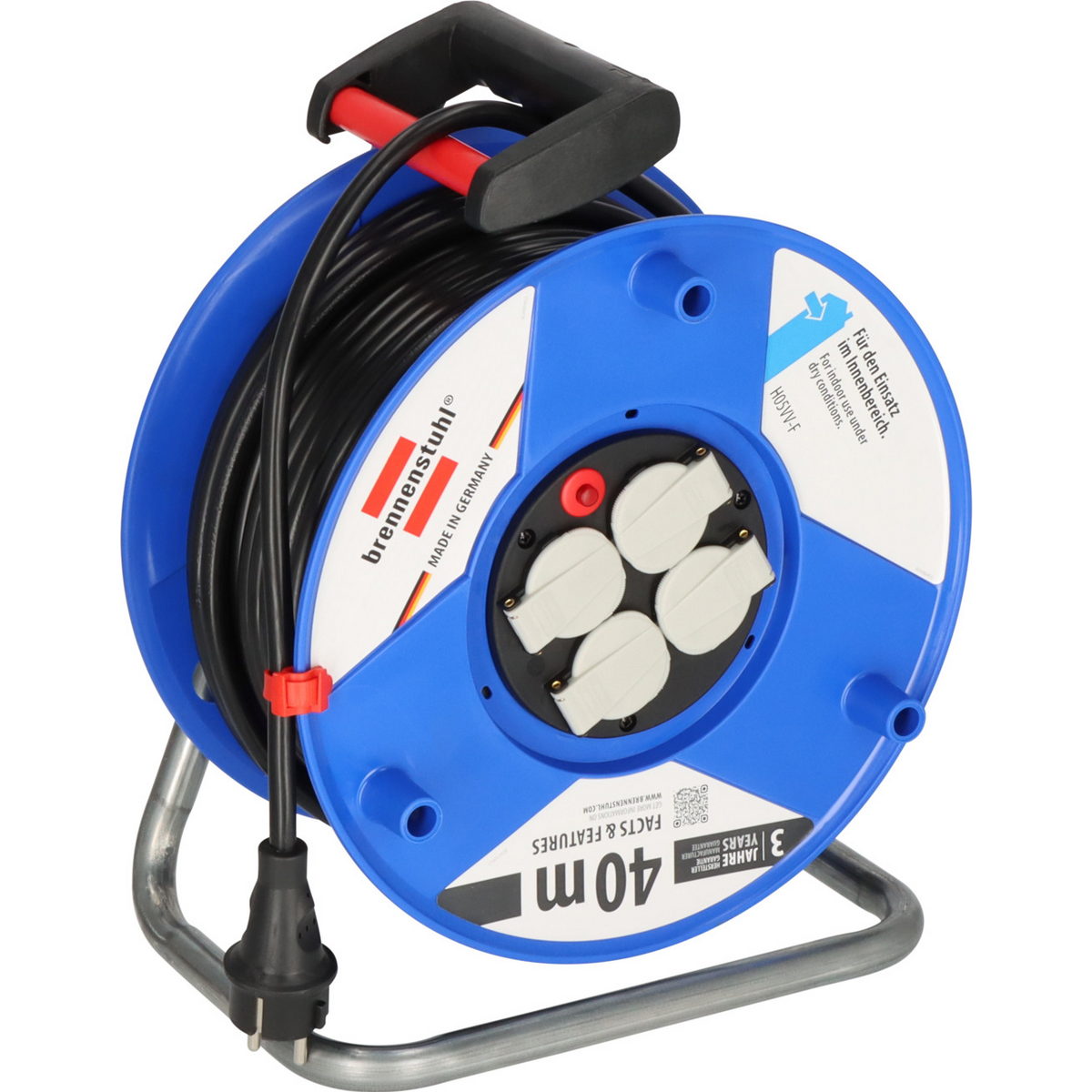 Brennenstuhl Garant E 1208300 IP20 Μπαλαντέζα Ρεύματος Σε Καρούλι Με Καλώδιο H05VV-F 3G2,5 x 40mtr