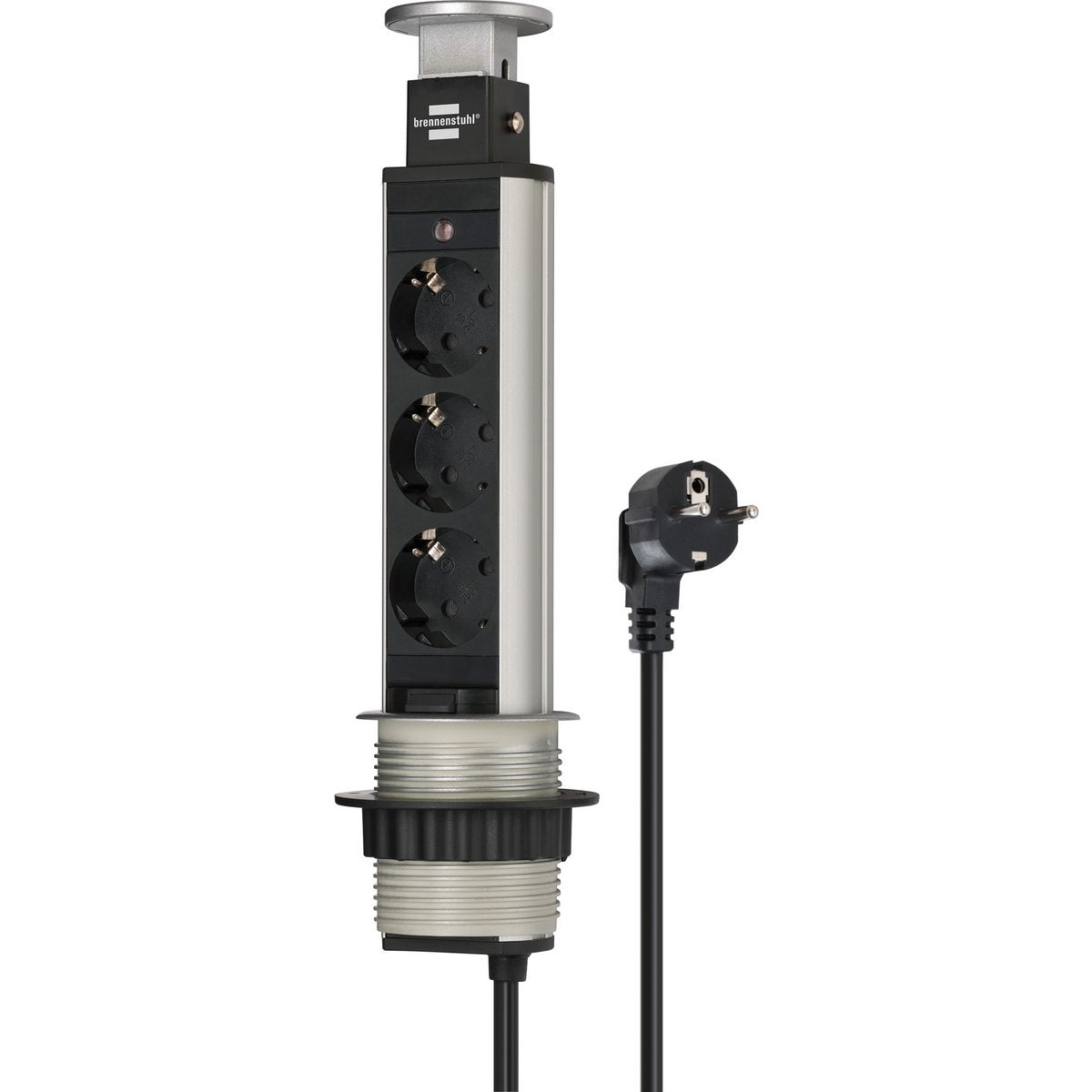 Brennenstuhl Tower 3 Πολύπριζο Ασφαλείας 3 Θέσεων με Διακόπτη και Καλώδιο 2m