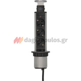 Brennenstuhl Tower 3 Πολύπριζο Ασφαλείας 3 Θέσεων με Διακόπτη και Καλώδιο 2m