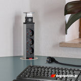 Brennenstuhl Tower 3 Πολύπριζο Ασφαλείας 3 Θέσεων με Διακόπτη και Καλώδιο 2m