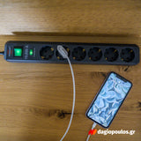 Brennenstuhl EcoLine Πολύπριζο 6 Θέσεων Με Διακόπτη και Προστασία 13.500A