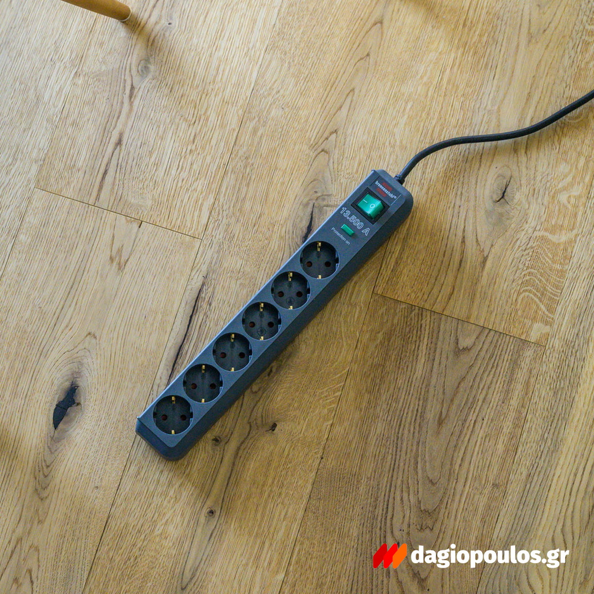 Brennenstuhl EcoLine Πολύπριζο 6 Θέσεων Με Διακόπτη και Προστασία 13.500A